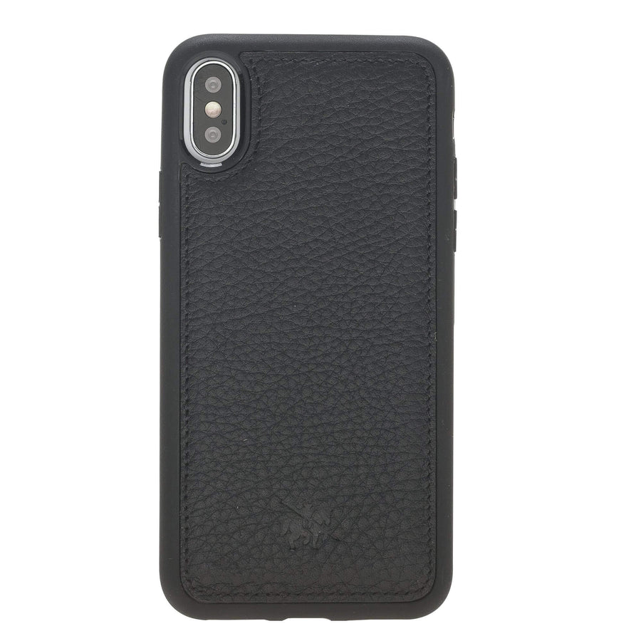 Luxury Black Leather iPhone XS Snap-On Case - Venito – 1