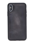 Luxury Gray Leather iPhone XS Snap-On Case - Venito – 1