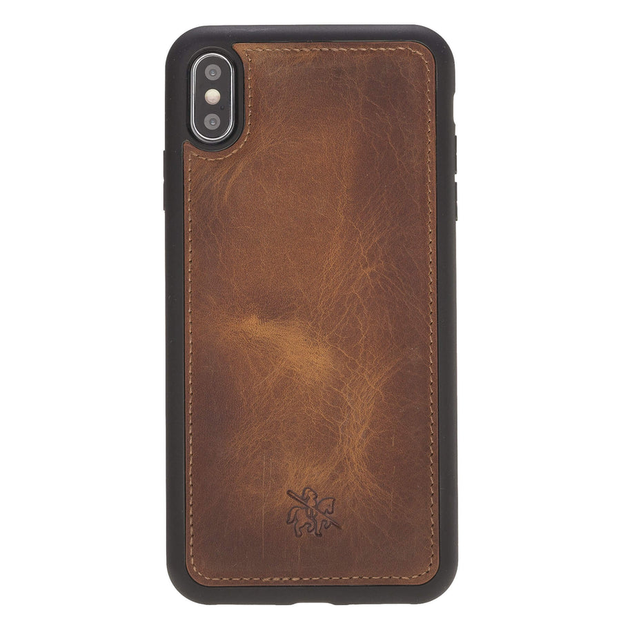 Luxury Brown Leather iPhone XS Max Snap-On Case - Venito – 1