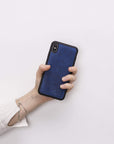 Luxury Blue Leather iPhone XS Max Snap-On Case - Venito – 2