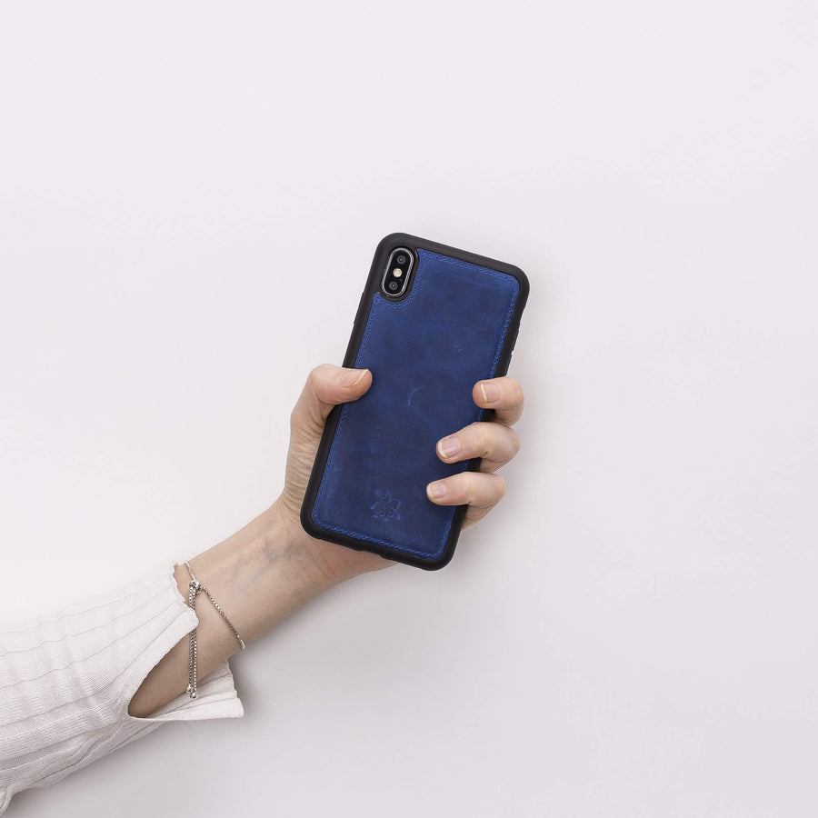 Luxury Blue Leather iPhone XS Max Snap-On Case - Venito – 2