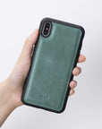 Luxury Green Leather iPhone XS Max Snap-On Case - Venito – 2