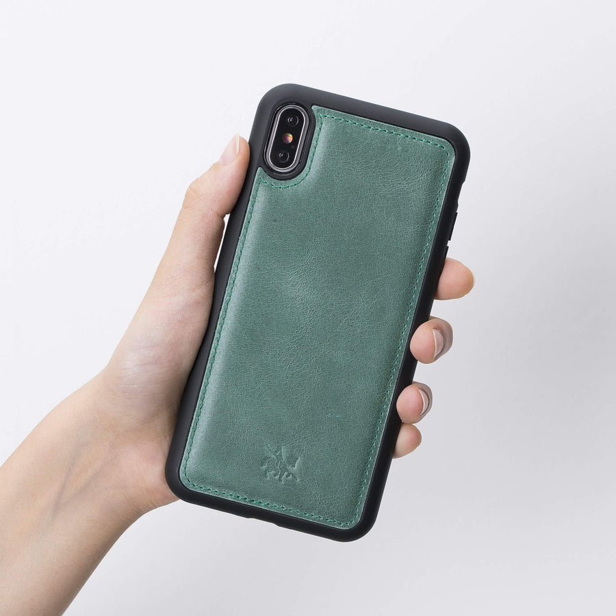 Luxury Green Leather iPhone XS Max Snap-On Case - Venito – 2