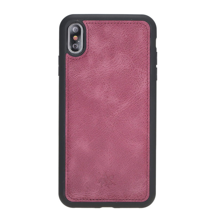 Luxury Rose Pink Leather iPhone XS Max Snap-On Case - Venito – 1