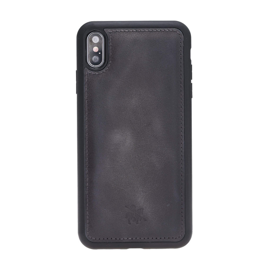 Luxury Gray Leather iPhone XS Max Snap-On Case - Venito – 1