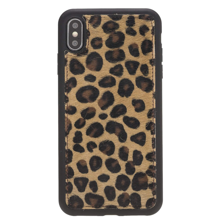 Luxury Leopard Leather iPhone XS Max Snap-On Case - Venito – 1