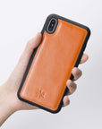 Luxury Pumpkin Leather iPhone XS Max Snap-On Case - Venito – 2
