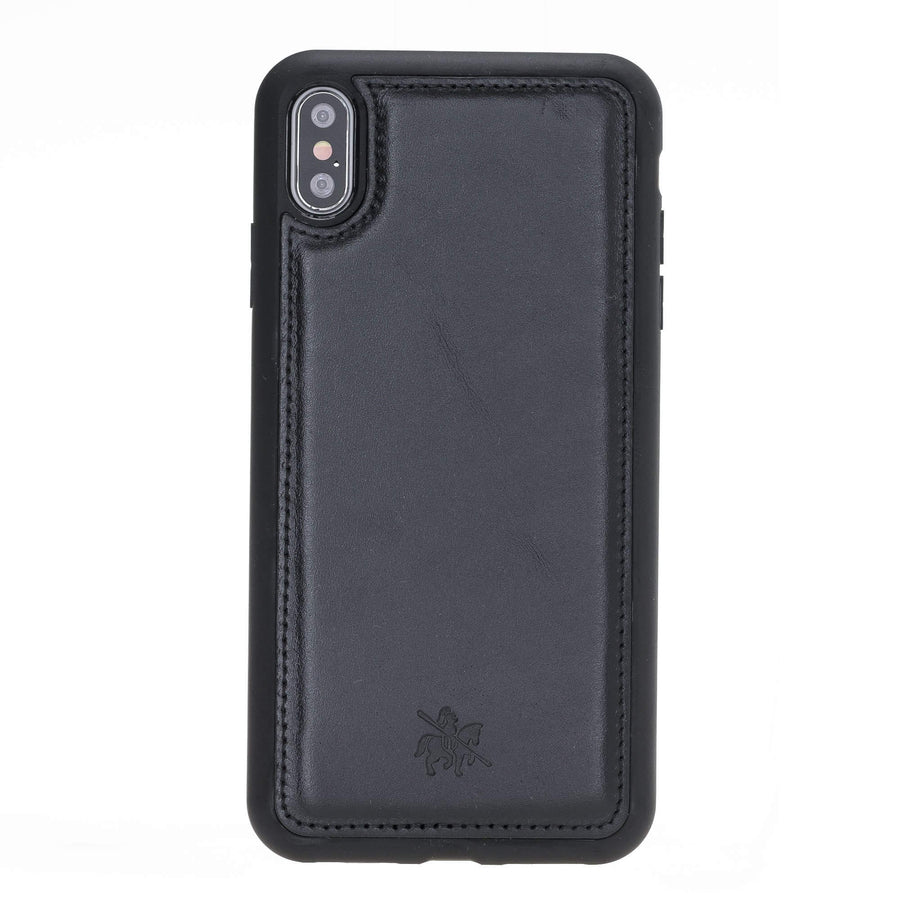 Luxury Rustic Black Leather iPhone XS Max Snap-On Case - Venito – 1