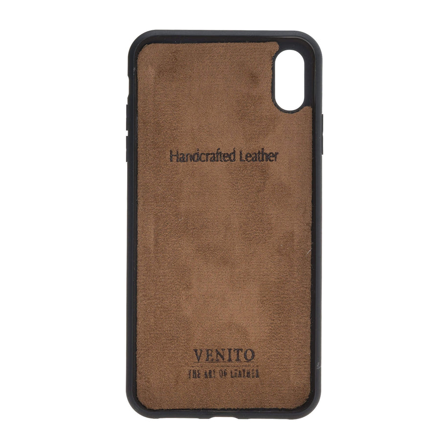 Luxury Rustic Black Leather iPhone XS Max Snap-On Case - Venito – 4