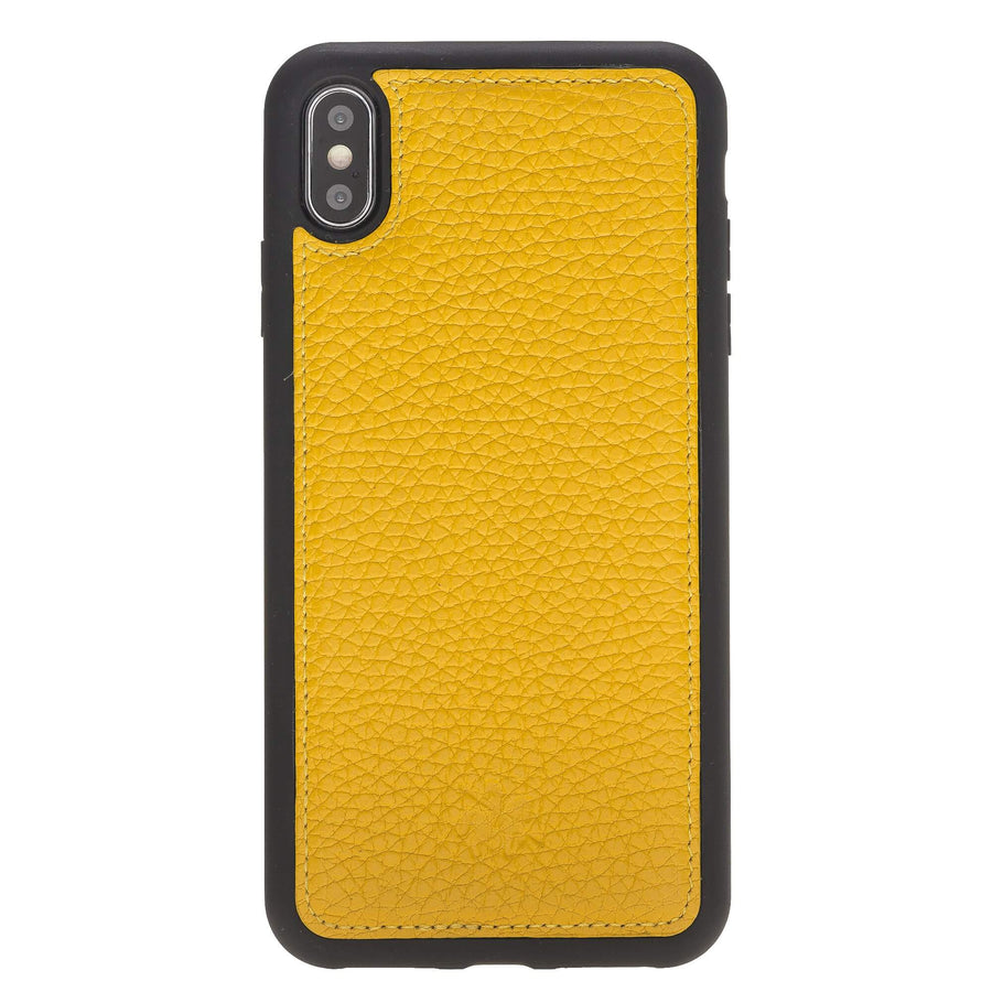 Luxury Yellow Leather iPhone XS Max Snap-On Case - Venito – 1