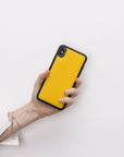 Luxury Yellow Leather iPhone XS Max Snap-On Case - Venito – 2