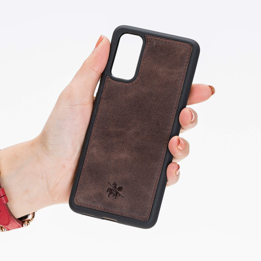 Luxury Dark Brown Leather Samsung Galaxy S20 Snap-On Case - Venito – 2
