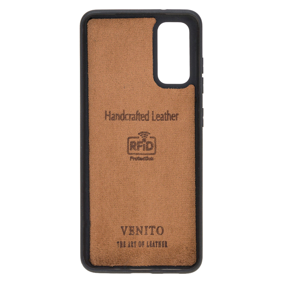 Luxury Dark Brown Leather Samsung Galaxy S20 Snap-On Case - Venito – 3