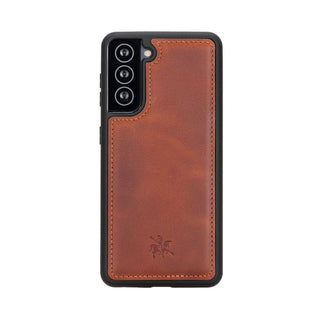 Luxury Brown Leather Samsung Galaxy S21 Snap-On Case - Venito – 1