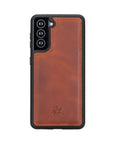 Luxury Brown Leather Samsung Galaxy S21 Snap-On Case - Venito – 1