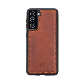 Luxury Brown Leather Samsung Galaxy S21 Snap-On Case - Venito – 1