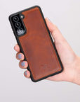 Luxury Brown Leather Samsung Galaxy S21 Snap-On Case - Venito – 2