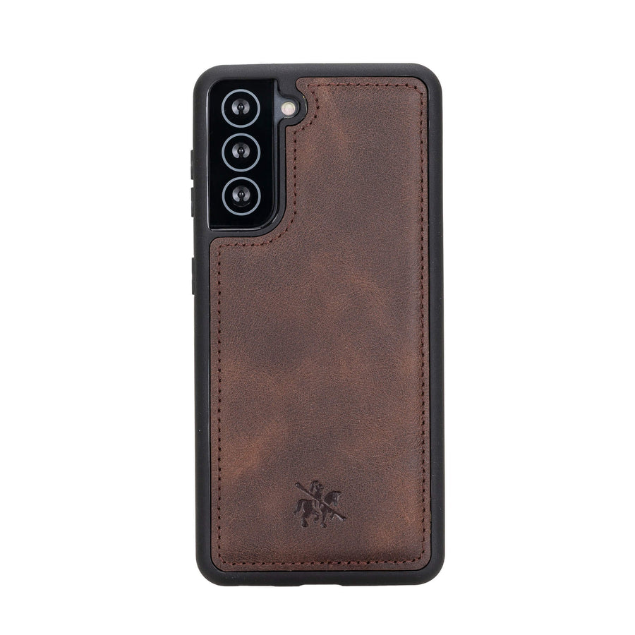 Luxury Dark Brown Leather Samsung Galaxy S21 Snap-On Case - Venito – 1