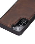 Luxury Dark Brown Leather Samsung Galaxy S21 Snap-On Case - Venito – 3