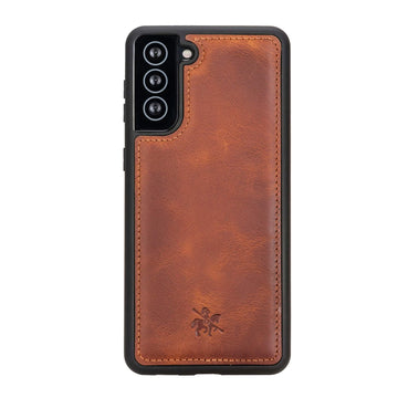 Luxury Brown Leather Samsung Galaxy S21 Plus Snap-On Case - Venito – 1