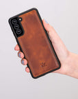 Luxury Brown Leather Samsung Galaxy S21 Plus Snap-On Case - Venito – 2