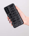 Luxury Black Crocodile Leather Samsung Galaxy S21 Plus Snap-On Case - Venito – 2