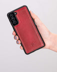 Luxury Red Leather Samsung Galaxy S21 Plus Snap-On Case - Venito – 2