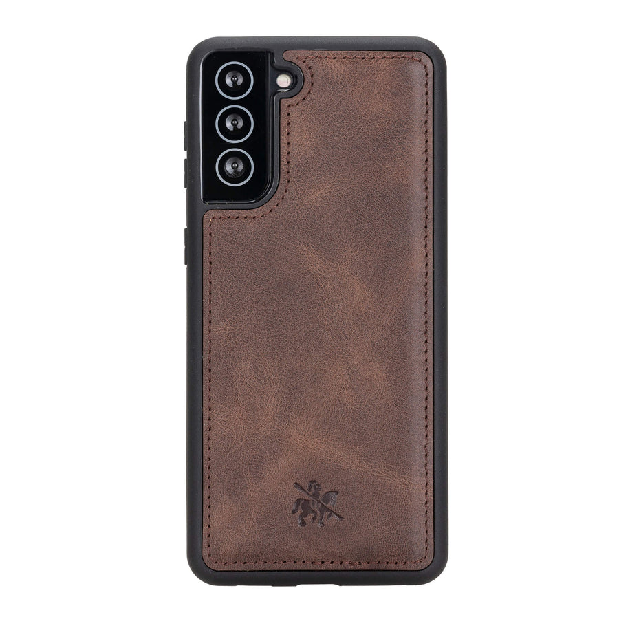 Luxury Dark Brown Leather Samsung Galaxy S21 Plus Snap-On Case - Venito – 1