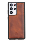 Luxury Brown Leather Samsung Galaxy S21 Ultra Snap-On Case - Venito – 1
