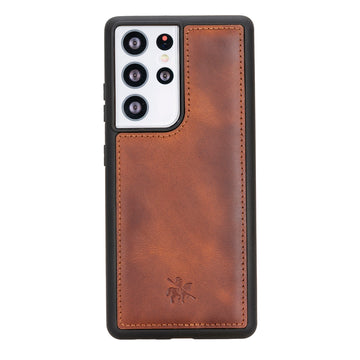 Luxury Brown Leather Samsung Galaxy S21 Ultra Snap-On Case - Venito – 1