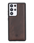 Luxury Dark Brown Leather Samsung Galaxy S21 Ultra Snap-On Case - Venito – 1