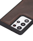 Luxury Dark Brown Leather Samsung Galaxy S21 Ultra Snap-On Case - Venito – 3