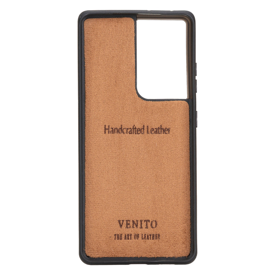 Luxury Dark Brown Leather Samsung Galaxy S21 Ultra Snap-On Case - Venito – 5