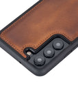 Luxury Brown Leather Samsung Galaxy S22 Snap-On Case - Venito – 2