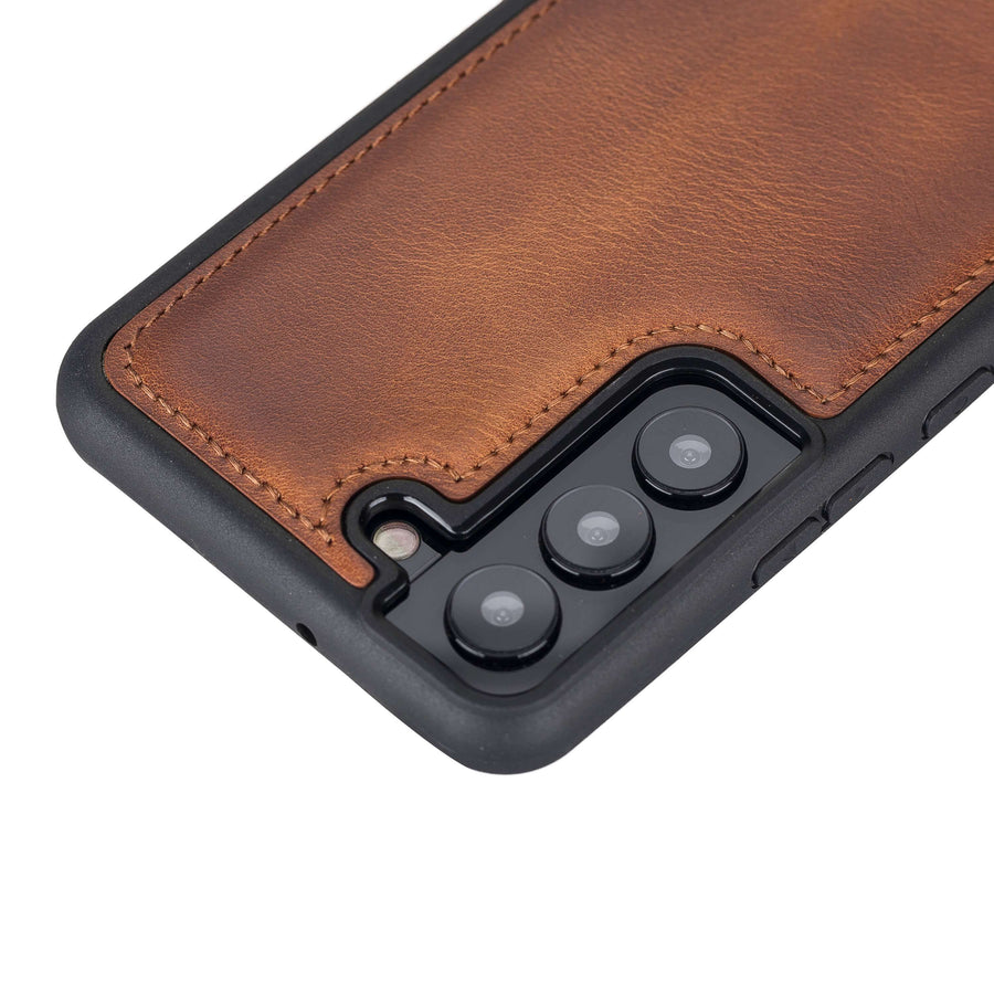 Luxury Brown Leather Samsung Galaxy S22 Snap-On Case - Venito – 2