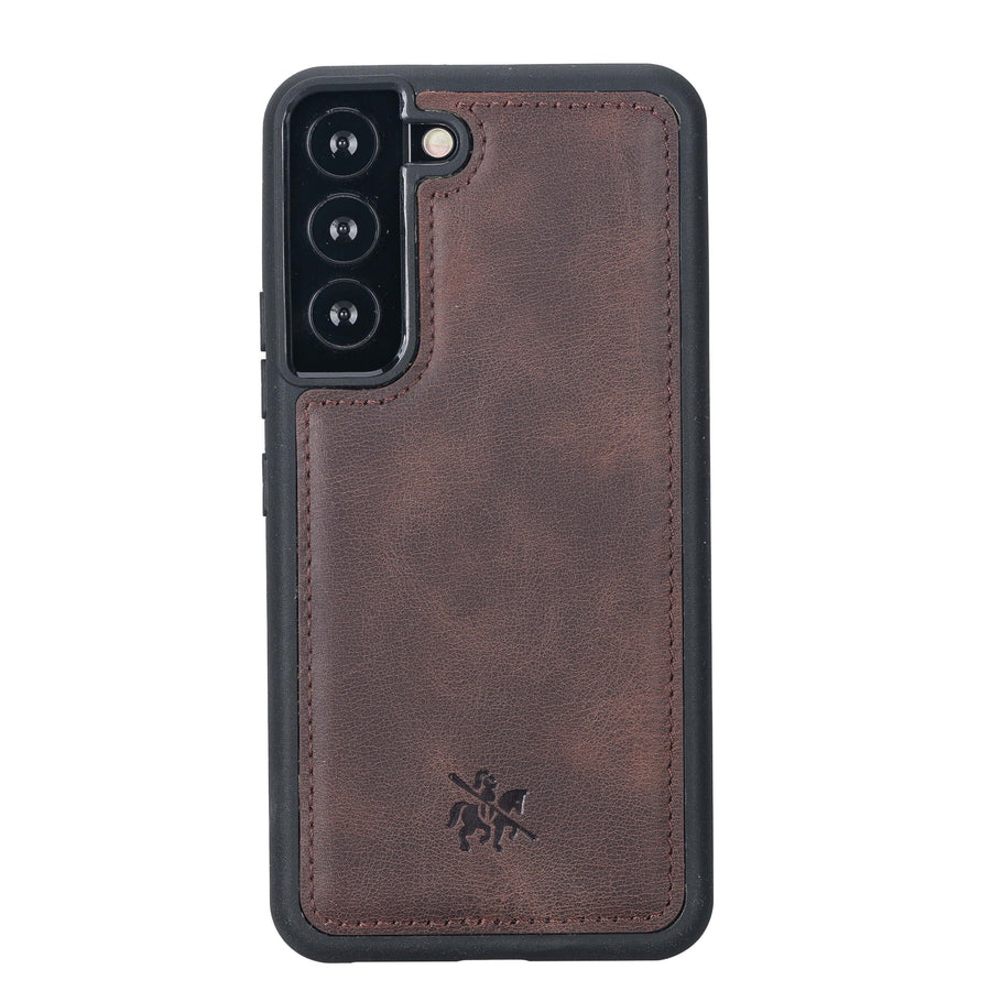 Luxury Dark Brown Leather Samsung Galaxy S22 Snap-On Case - Venito – 1