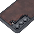 Luxury Dark Brown Leather Samsung Galaxy S22 Snap-On Case - Venito – 2