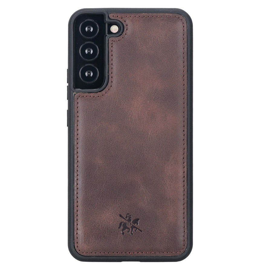 Luxury Dark Brown Leather Samsung Galaxy S22 Plus Snap-On Case - Venito – 1