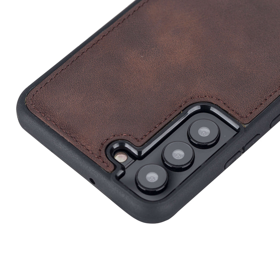 Luxury Dark Brown Leather Samsung Galaxy S22 Plus Snap-On Case - Venito – 2