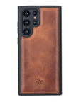 Luxury Brown Leather Samsung Galaxy S22 Ultra Snap-On Case - Venito – 1