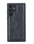 Luxury Black Leather Samsung Galaxy S22 Ultra Snap-On Case - Venito – 1
