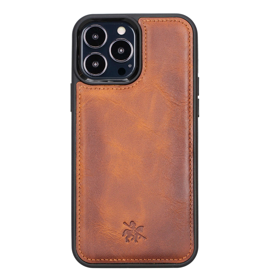 Luxury Brown Leather iPhone 13 Pro Max Snap-On Case with MagSafe - Venito – 1