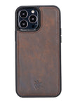 Luxury Dark Brown Leather iPhone 13 Pro Max Snap-On Case with MagSafe - Venito – 1