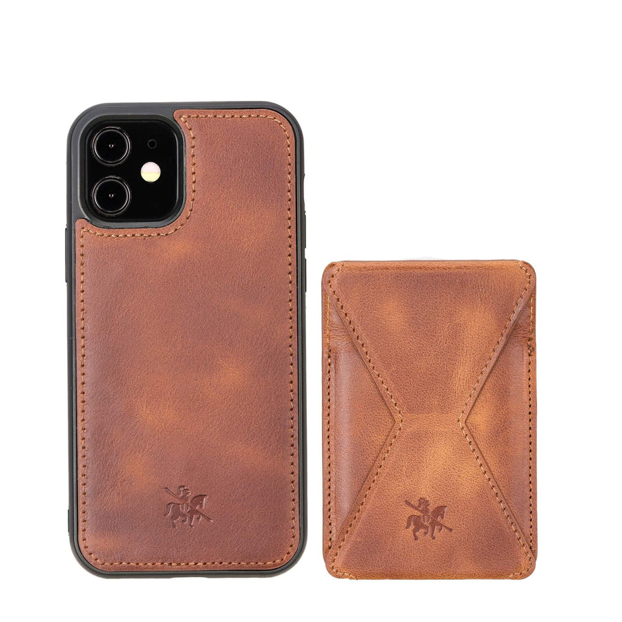 Messa RFID Blocking Leather Case for iPhone 12 with a Detachable Wallet