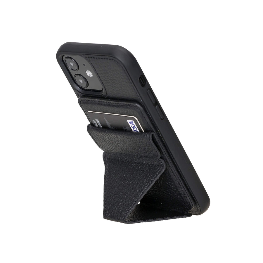 Funda de cuero con bloqueo RFID Messa para iPhone 12 con billetera desmontable