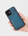 Funda de cuero con bloqueo RFID Messa para iPhone 12 con billetera desmontable