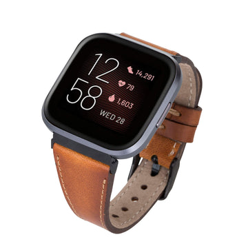 Messina Leather Slim Watch Band for Fitbit Versa