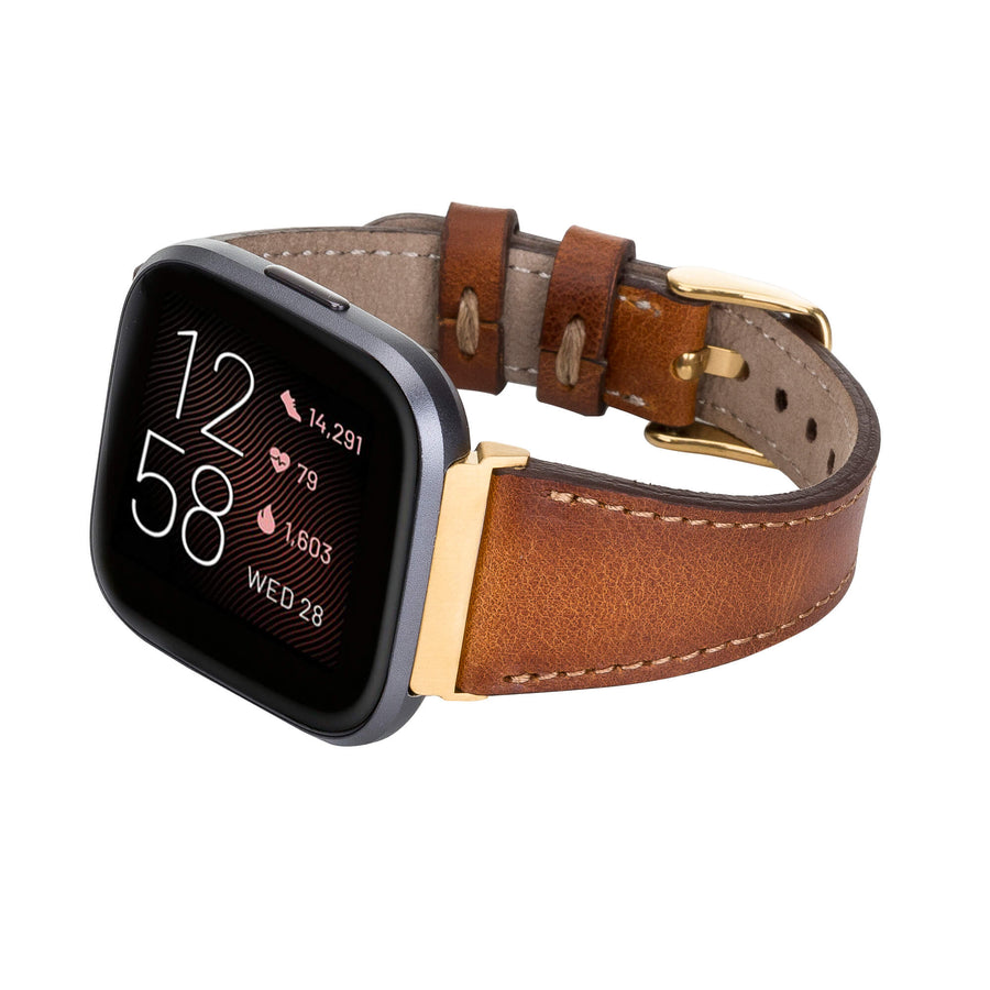 Messina Leather Slim Watch Band for Fitbit Versa
