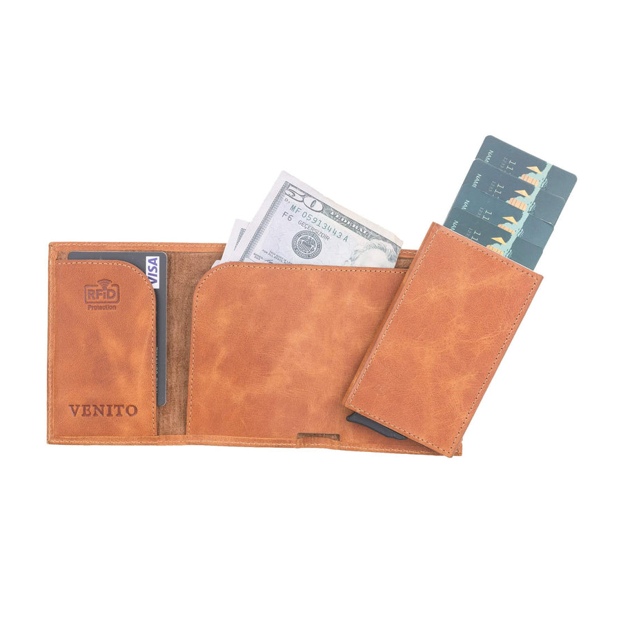 Venito Naples Premium Genuine Leather Magic Mechanical Card Holder