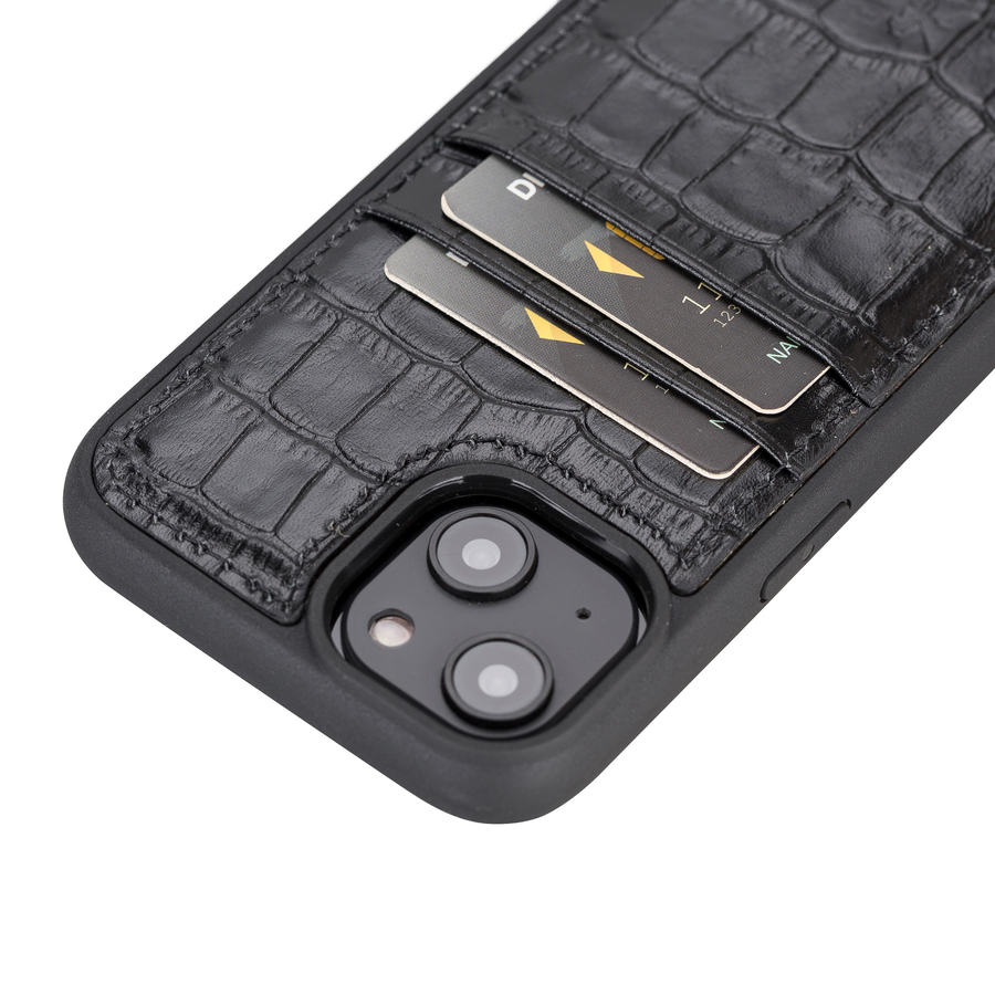 Funda tipo billetera de cuero Capri Snap On para iPhone 13